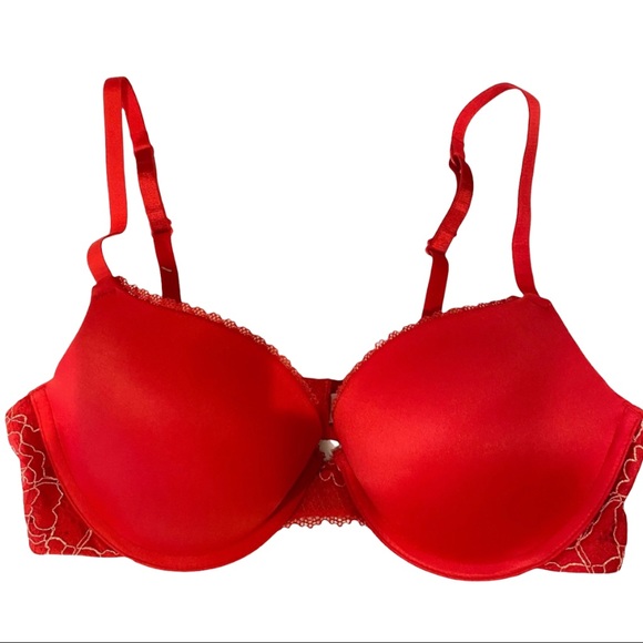 Auden The Radiant Plunge Push-Up Bra | Ripe Red | Multiple Sizes - Picture 2 of 6